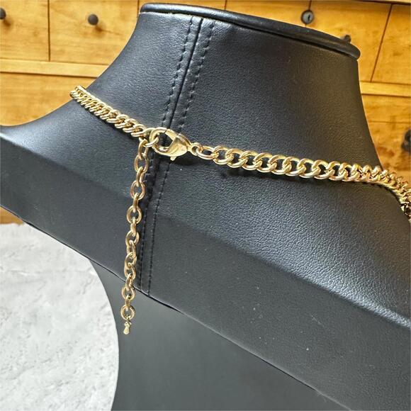 Multicolor Beaded Bib Necklace Glam Adjustable 10" Statement Piece - Picture 6 of 6